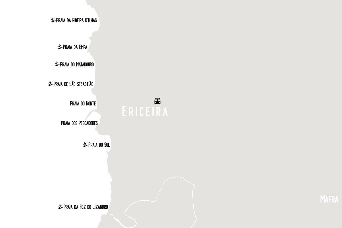 Ericeira beaches map